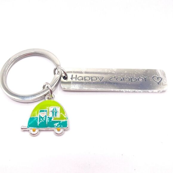 Happy Camper Charm Keychain - Picture 1 of 3